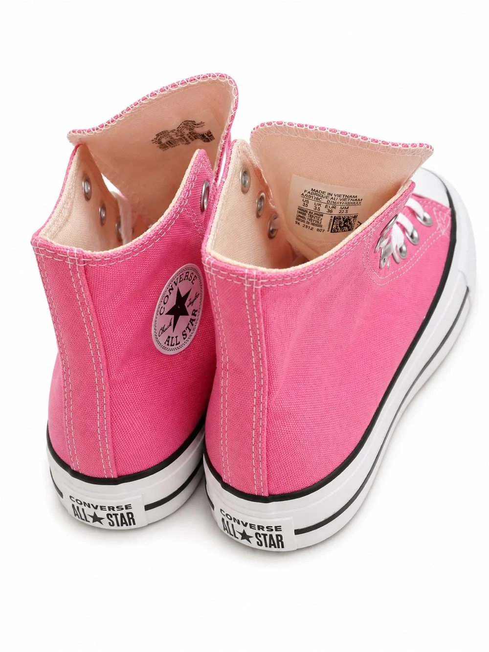 Converse Kids Pink Canvas Lace-Up Sneakers with White Accents